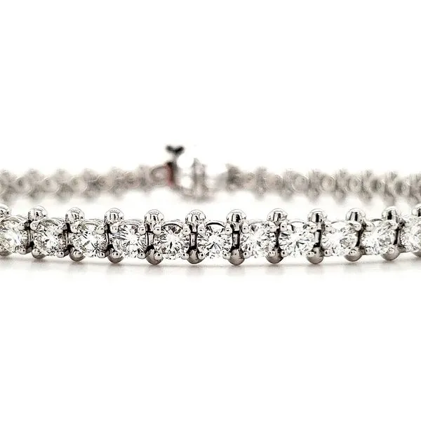 14K White Gold Low Profile Diamond Tennis Bracelet Length 7 Inches Image 3 Quality Gem LLC Bethel, CT