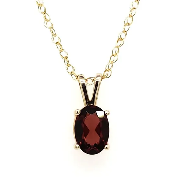 14K Yellow Gold Oval Garnet Pendant Quality Gem LLC Bethel, CT