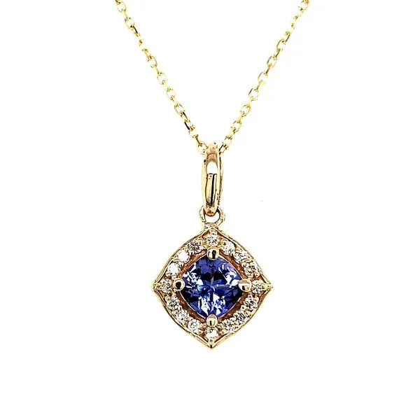 14K Yellow Gold Tanzanite & Diamond Scallop Pendant Quality Gem LLC Bethel, CT