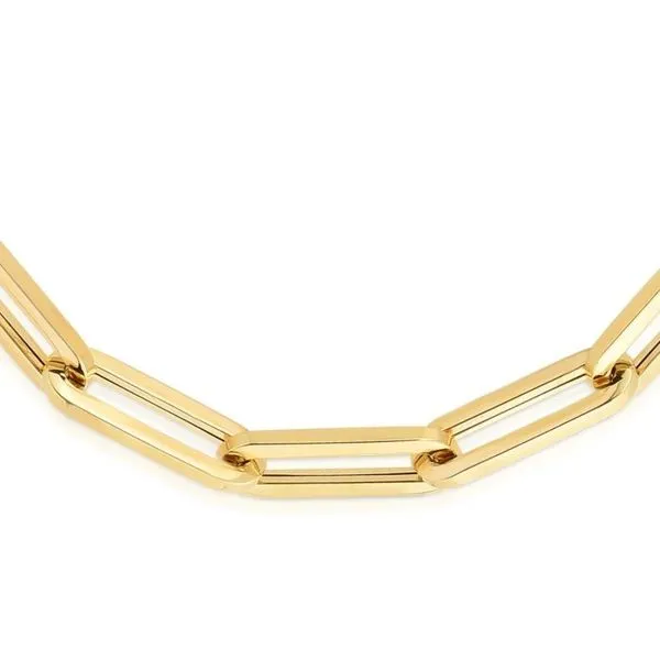 14K Yellow Gold Paperclip Necklace Length 18 Inches Image 3 Quality Gem LLC Bethel, CT