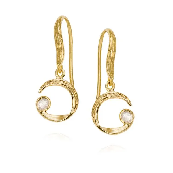 Sterling Silver 18K Vermeil Peacock .12tw Diamond Dangle Earrings Quality Gem LLC Bethel, CT