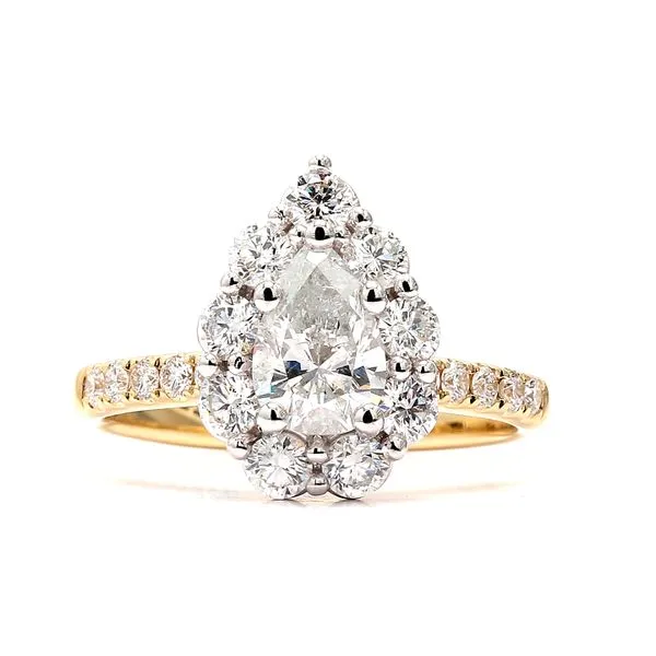 14K White & Yellow Gold 1.97ctw E/I2 GIA + Halo Shank RBC Diamonds Engagement Ring Size 6.5 Raleigh Diamond Fine Jewelry Raleigh, NC