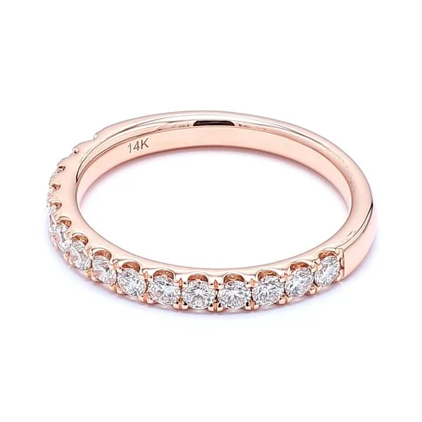 14K Rose Gold 0.53ctw Diamond Polished Wedding Band Image 2 Raleigh Diamond Fine Jewelry Raleigh, NC