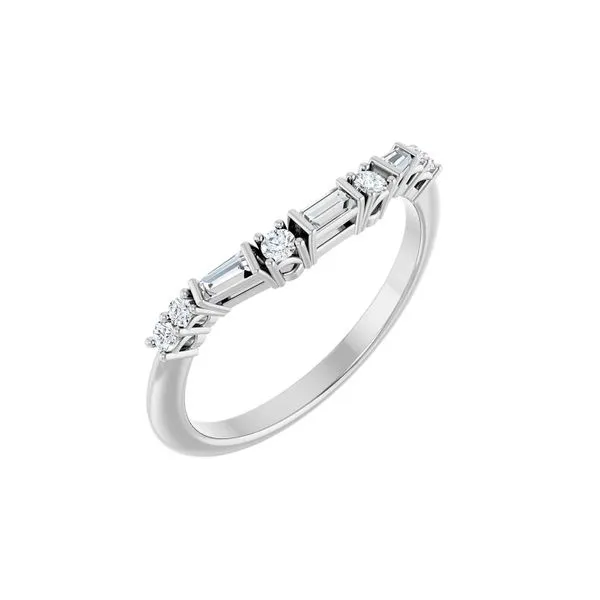 14K White Gold 1/5ctw Natural Diamond Contour Band Size 5 Image 2 Raleigh Diamond Fine Jewelry Raleigh, NC