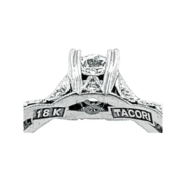 Estate Tacori 18K White Gold 0.85ctw Diamond Accented Twist Shank Semi-mount Image 4 Raleigh Diamond Fine Jewelry Raleigh, NC