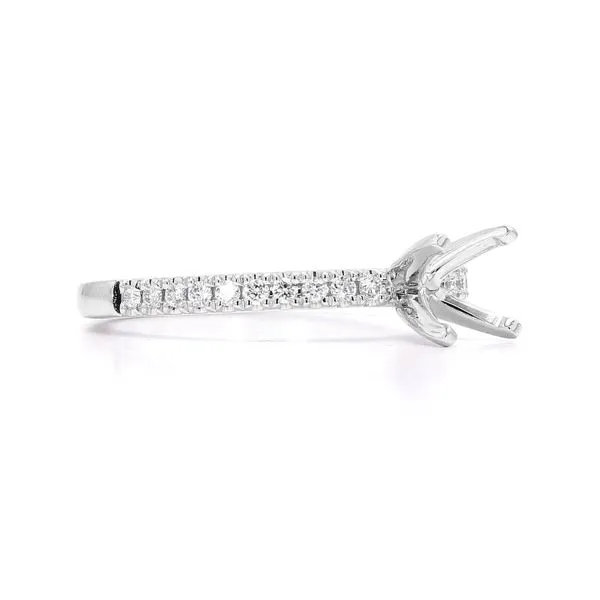 RD Classic Signature Platinum 0.20ctw Semi-mount with Accented Shank Image 3 Raleigh Diamond Fine Jewelry Raleigh, NC