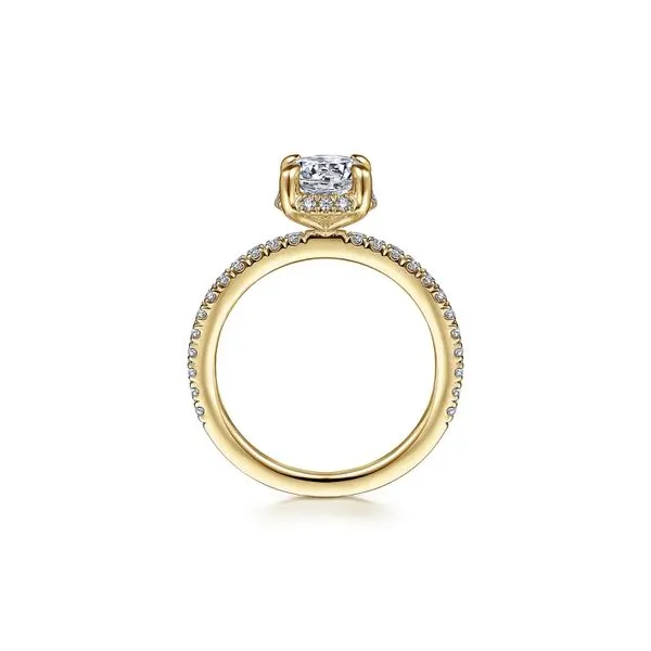 14K Yellow Gold 0.31ctw Diamond Round Halo Semi Mount Engagment Ring Image 3 Raleigh Diamond Fine Jewelry Raleigh, NC