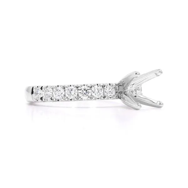 Platinum 0.52ctw F/VS2+  Diamond Semi.mount with Accented Shank Size 6 Image 3 Raleigh Diamond Fine Jewelry Raleigh, NC