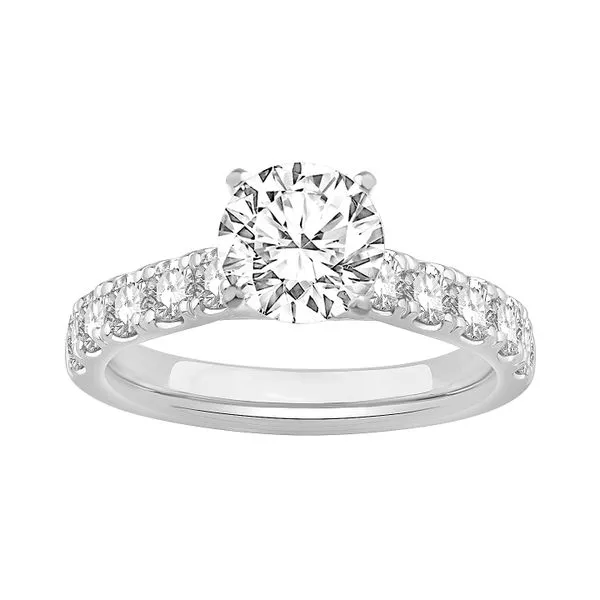 RD Classic Signature 14K White Gold Cathedral 7/8 ctw (0.88ctw) F/VS2+ Semi-Mount Size 6 Raleigh Diamond Fine Jewelry Raleigh, NC