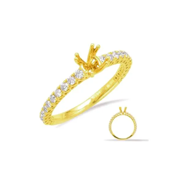 14K Yellow Gold 0.41ctw Diamond Engagement Ring Semi-Mount for 1CT RBC Ctr Raleigh Diamond Fine Jewelry Raleigh, NC