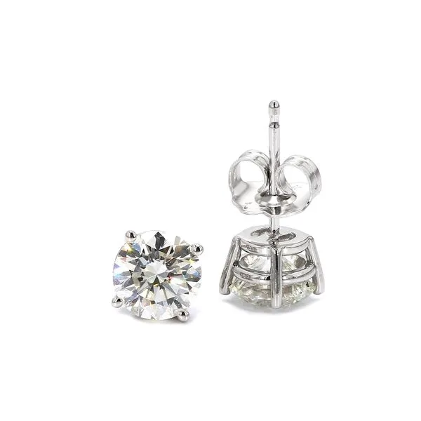 14K White Gold 1.60ctw H/VS 5.9mm RBC 4-Prong Diamond Stud Earrings Raleigh Diamond Fine Jewelry Raleigh, NC
