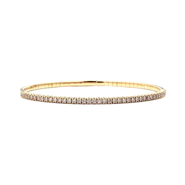 14K Yellow Gold 1.00cttw Diamond Flex Bangle Bracelet Raleigh Diamond Fine Jewelry Raleigh, NC