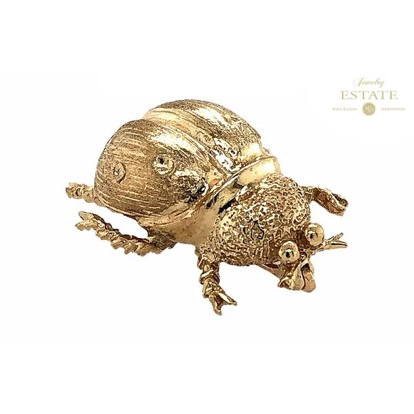 Estate 14K Yellow Gold Textured Finish Ladybug Brooch Pin Raleigh Diamond Fine Jewelry Raleigh, NC