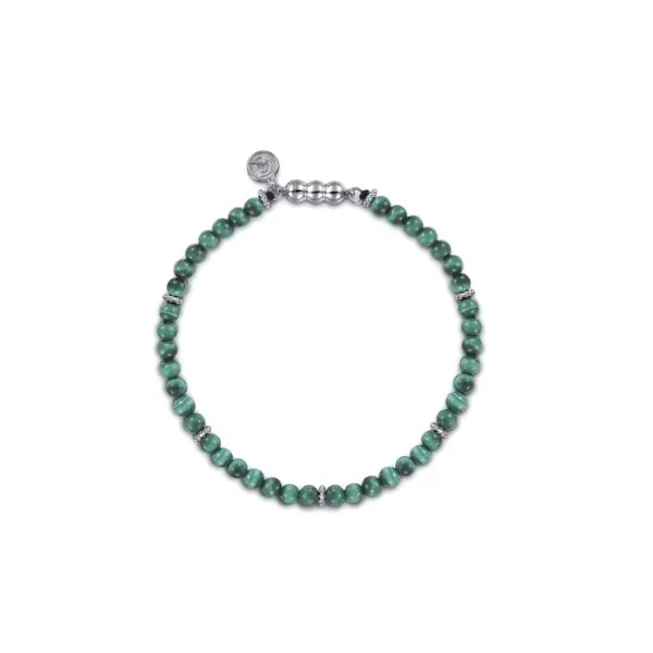 Sterling Silver Malachite Beaded Bracelet Raleigh Diamond Fine Jewelry Raleigh, NC