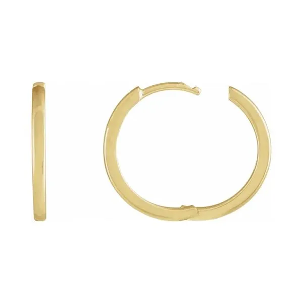 14K Yellwo Gold 18mm Lady's Huggie Hoop Earrings Image 2 Raleigh Diamond Fine Jewelry Raleigh, NC