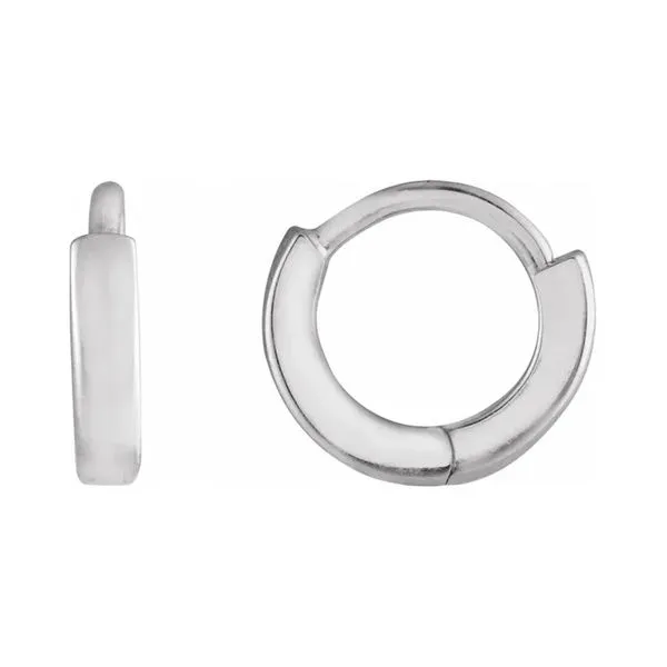 14K White Gold 8mm Huuggies Hoop Earrings Raleigh Diamond Fine Jewelry Raleigh, NC