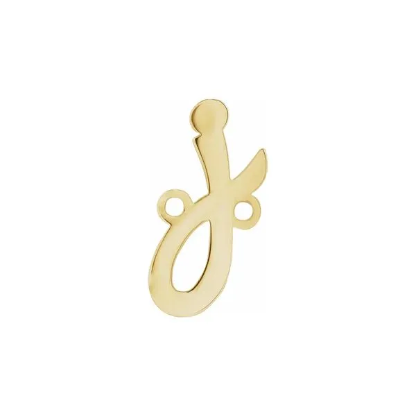 14K Yellow Gold Semi-Polished Script Letter