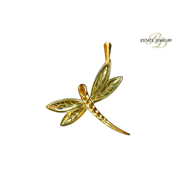 Estate 14K Rose & Yellow Gold Dragonfly Pendant Raleigh Diamond Fine Jewelry Raleigh, NC
