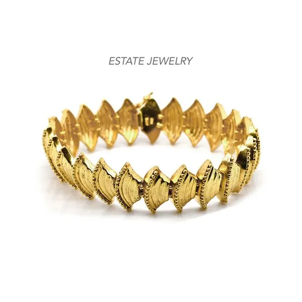 Estate 18K Yellow Gold Fan-Link 7.5