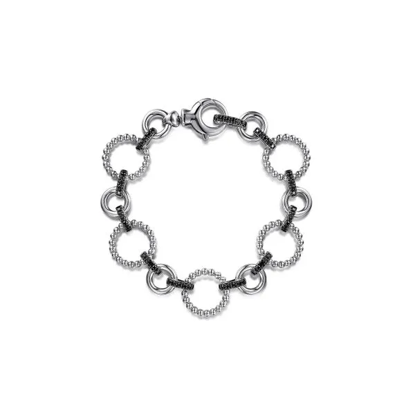 925 Sterling 1.24tw Black Spinel Link Tennis Bracelet 7.5 in Raleigh Diamond Fine Jewelry Raleigh, NC