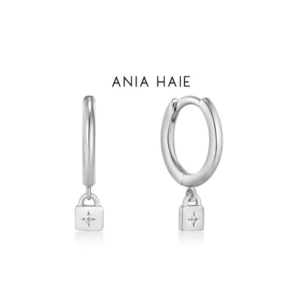 Ania Haie Sterling Silver Padlock Huggie Hoop Earrings Raleigh Diamond Fine Jewelry Raleigh, NC