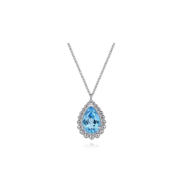 925 Sterling 3.65tw Swiss Blue Topaz Teardrop 17.5 in Raleigh Diamond Fine Jewelry Raleigh, NC