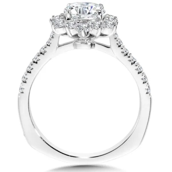 White Gold Flower Petal Diamond Halo Ring Image 2 Rasmussen Jewelers Spanish Fork, UT