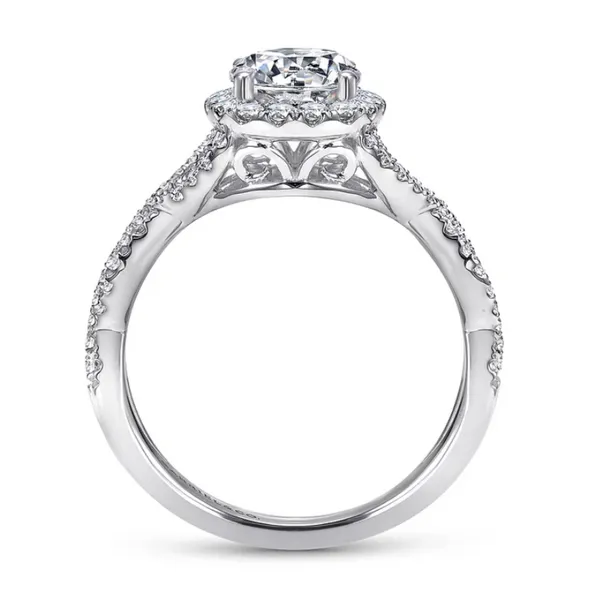 Striking White Gold Twist Halo Ring Image 4 Rasmussen Jewelers Spanish Fork, UT