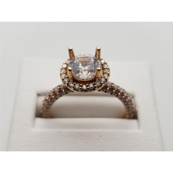 18k rose gold round semi-mount engagement ring Image 2 Roberts Jewelers Jackson, TN