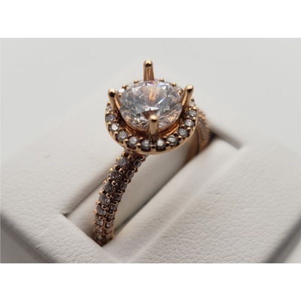 18k rose gold round semi-mount engagement ring Image 3 Roberts Jewelers Jackson, TN