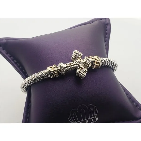 14k yellow gold and sterling silver bracelet with diamonds Roberts Jewelers Jackson, TN