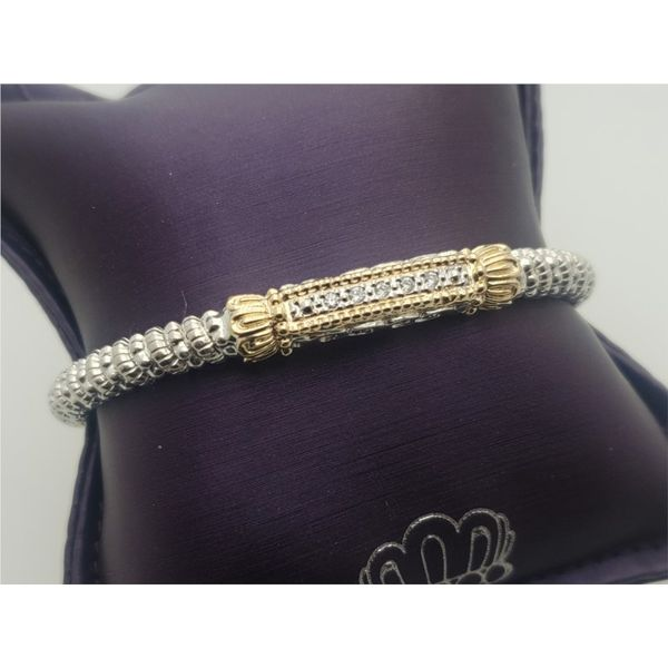 Sterling silver and 14k yellow gold bracelet with diamonds Roberts Jewelers Jackson, TN