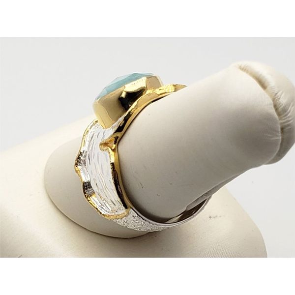 Sterling silver and vermeil with amazonite ring Image 3 Roberts Jewelers Jackson, TN