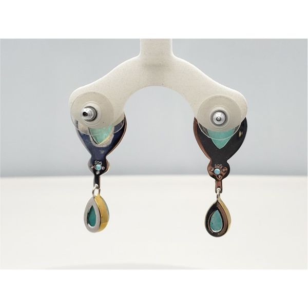 Sterling silver and vermeil earrings with amazonite, quartz, and topaz Image 2 Roberts Jewelers Jackson, TN