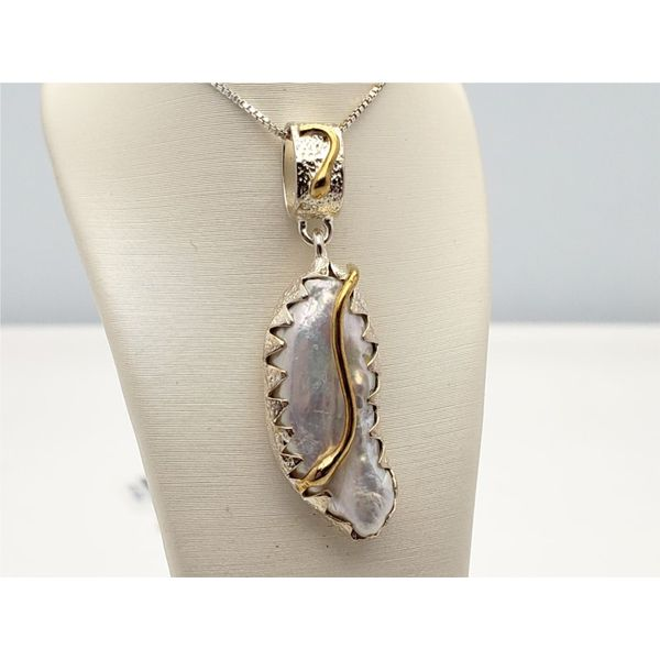 Sterling silver and vermeil freshwater pearl pendant Roberts Jewelers Jackson, TN