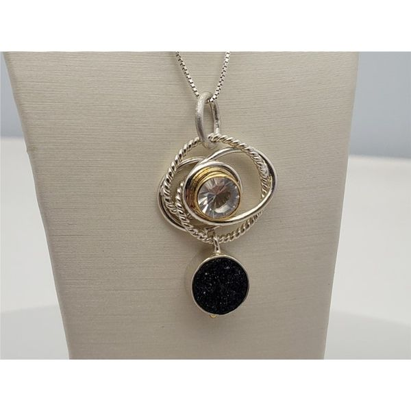 Sterling silver and vermeil pendant with gemstones Roberts Jewelers Jackson, TN