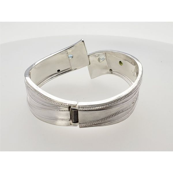 Sterling silver and vermeil hinged bracelet with gemstones Image 3 Roberts Jewelers Jackson, TN