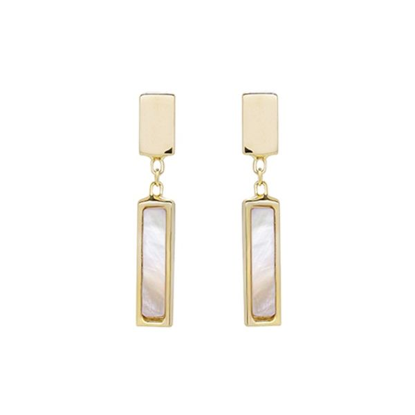 14k yellow gold and mother of pearl drop earrings Roberts Jewelers Jackson, TN