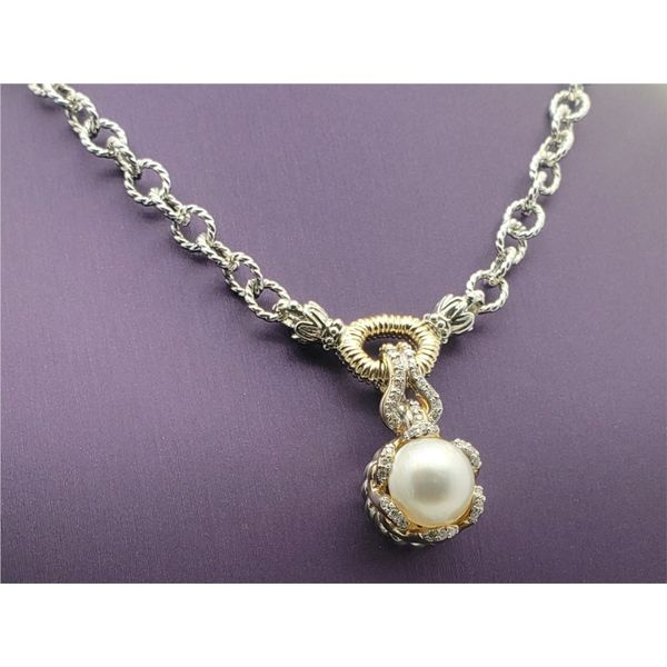 14k yellow gold and sterling silver pearl pendant Roberts Jewelers Jackson, TN