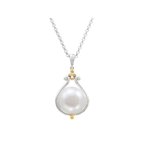 Sterling silver and 14k yellow gold pearl pendant Roberts Jewelers Jackson, TN