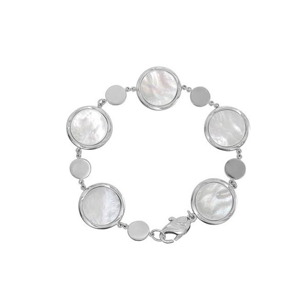 Sterling silver and mother of pearl disc bracelet Roberts Jewelers Jackson, TN