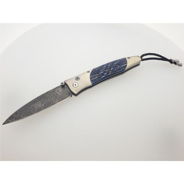 Blue Spruce titanium, pine cone acrylic and damascus pocket knife Roberts Jewelers Jackson, TN
