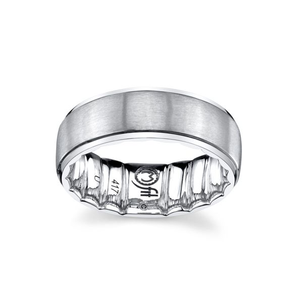 10k white gold mens band with satin center Roberts Jewelers Jackson, TN