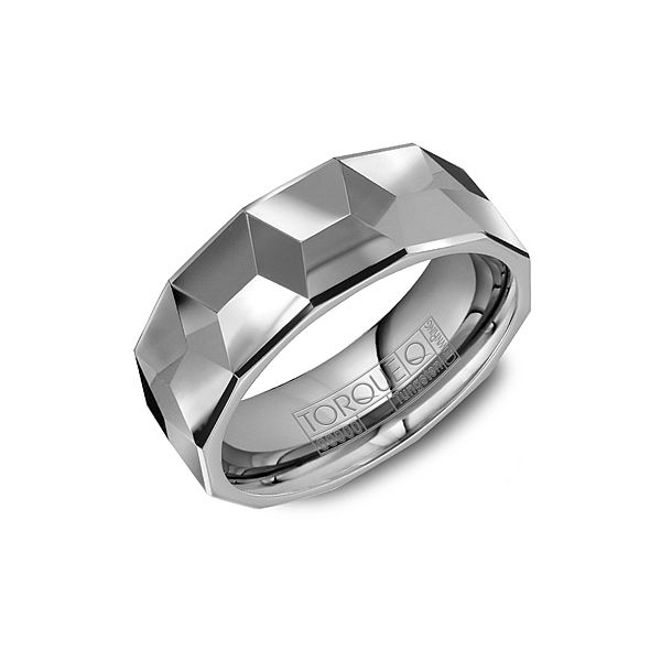 Gray tungsten architectural mens band Roberts Jewelers Jackson, TN