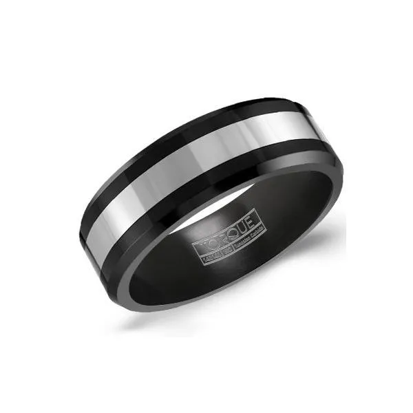 Black ceramic and tungsten mens band Roberts Jewelers Jackson, TN