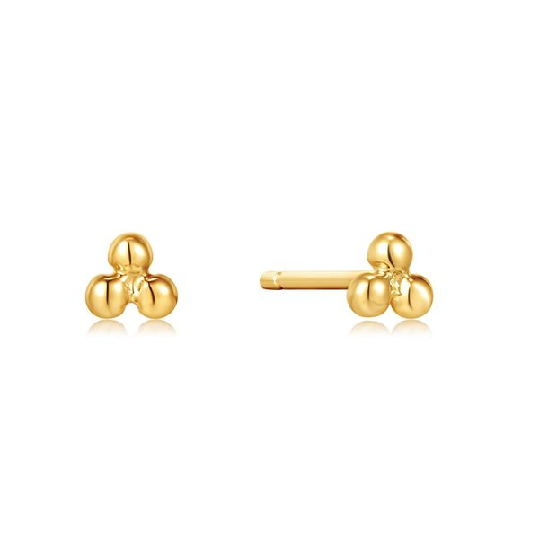 14kt Gold Triple Ball Stud Earrings Roberts Jewelers Jackson, TN