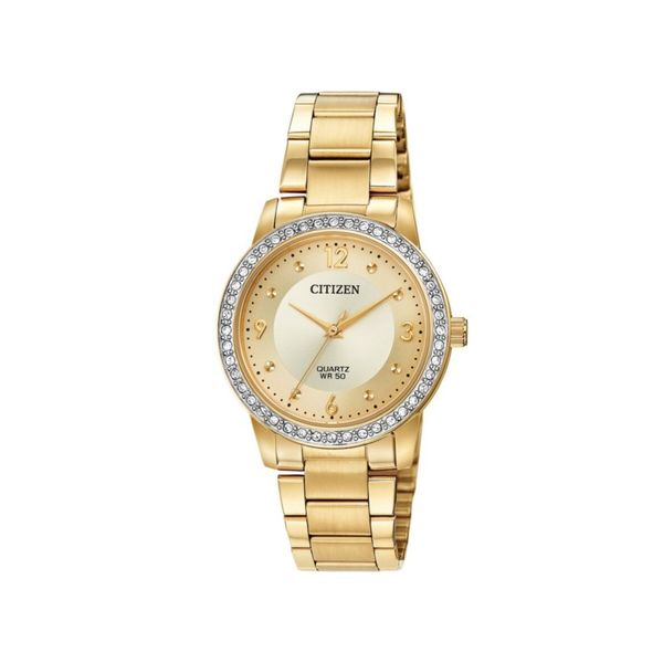 Gold and Crystal accent womens quartz watch Roberts Jewelers Jackson, TN