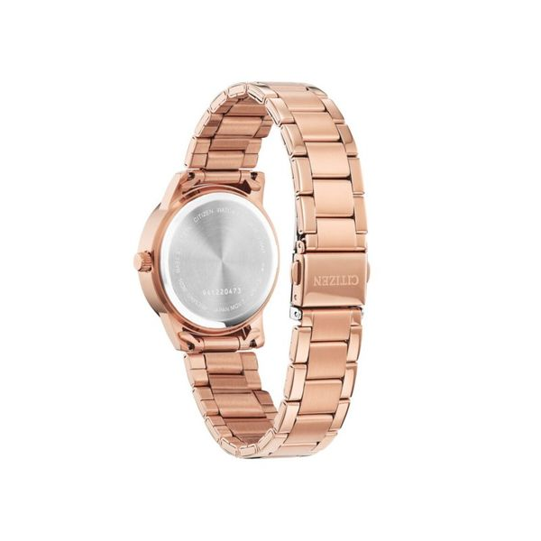 Rose gold stainless steel with crystal accents quartz watch Image 2 Roberts Jewelers Jackson, TN