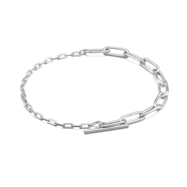 Silver Mixed Link T-bar Bracelet Roberts Jewelers Jackson, TN