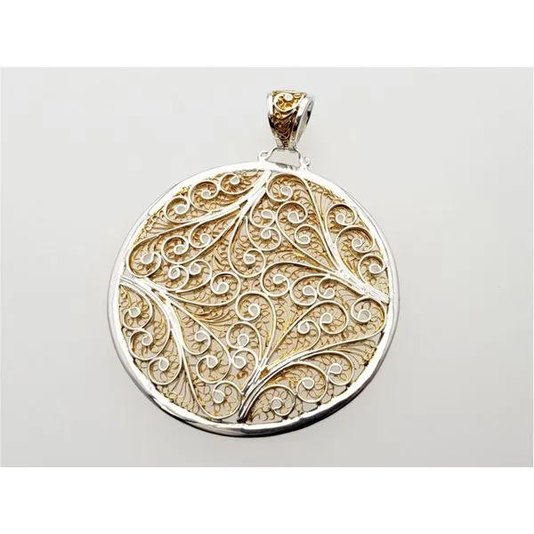 Sterling silver and vermeil enchanted lace pendant Roberts Jewelers Jackson, TN